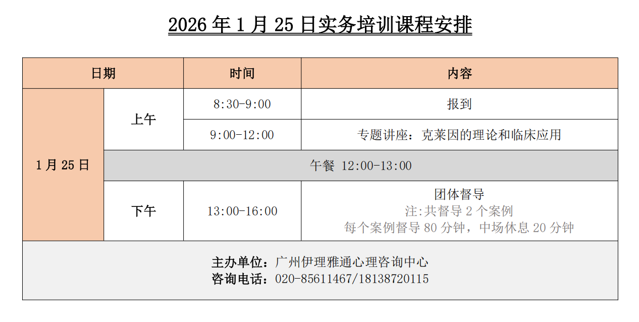 报名截止通知 | 2026年1月白美正博士精神分析实务培训与案例督导《克莱因的理论和临床应用》